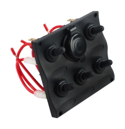 Панель бортового питания 5 переключателей, разъем прикуриватель (C91341)